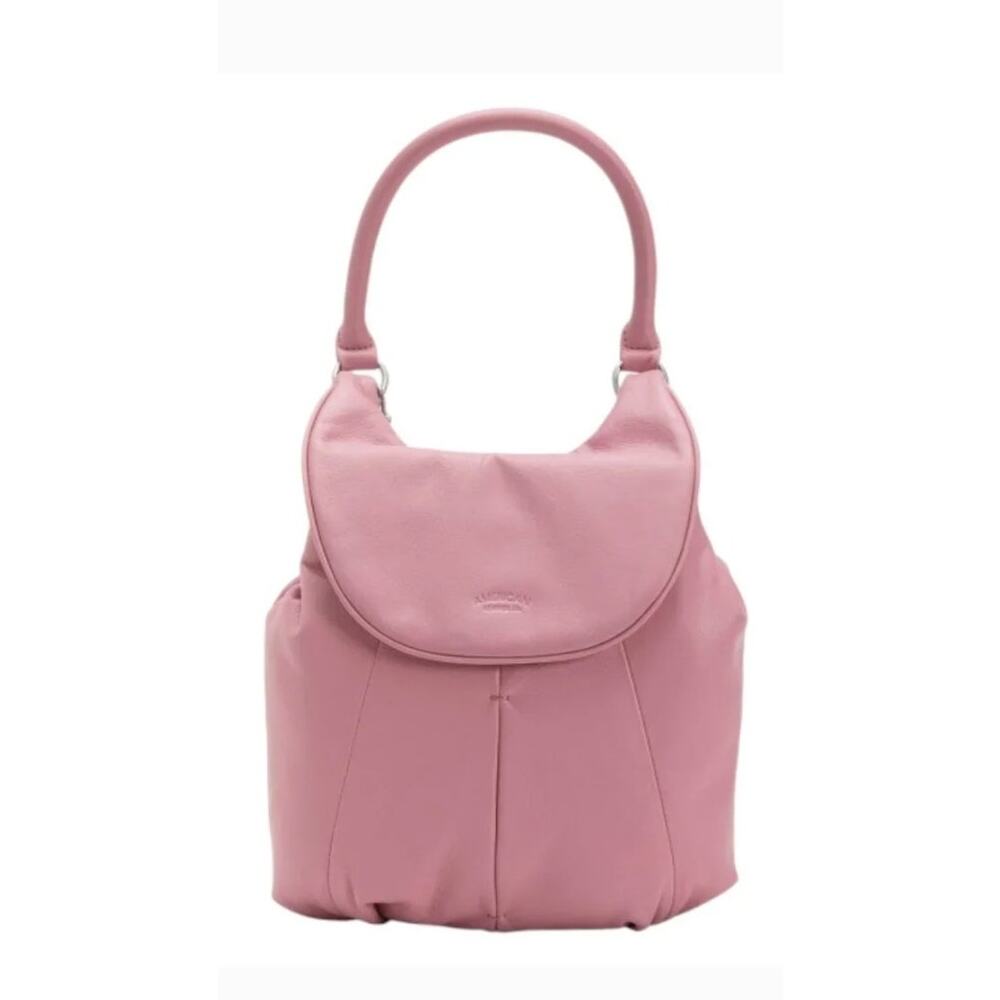 AMERICAN LEATHER CO. Leather Catalina Convertible Backpack Pink